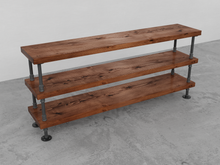 Load image into Gallery viewer, Industrial Pipe and Wood Console Table