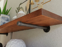 Load image into Gallery viewer, Wood Shelf with Pipe Brackets  (2 shelves)