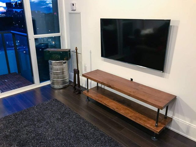 Rustic Industrial TV Stand - Pipe And Wood Designs 