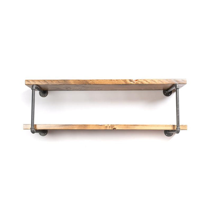 Rustic Industrial TV Stand Pipe Wall Shelf - Pipe And Wood Designs 