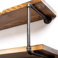 Load image into Gallery viewer, Rustic Industrial TV Stand Pipe Wall Shelf - Pipe And Wood Designs 