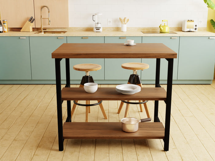 Steel & Wood Kitchen Island