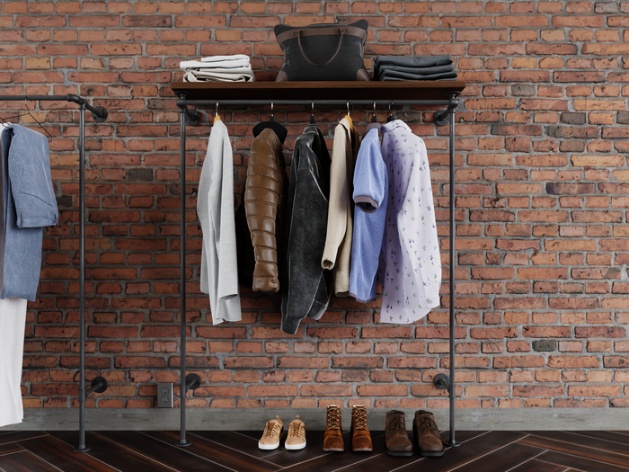Pipe garment rack - with shelf