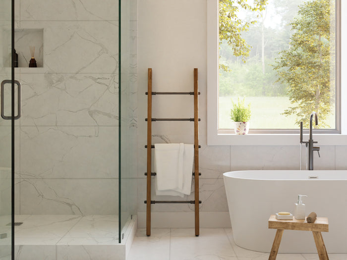 Pipe & Wood Blanket Ladder - "Wide" Edition