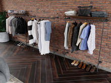 Load image into Gallery viewer, Pipe garment rack - with shelf