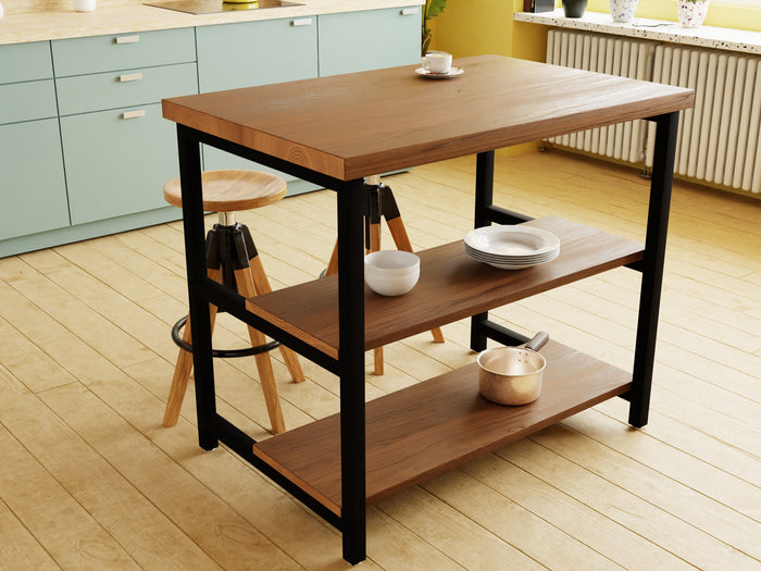 Steel & Wood Kitchen Island