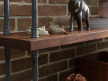 Load image into Gallery viewer, Modern Pipe &amp; Wood Console Table