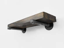 Load image into Gallery viewer, Wood Shelf with Pipe Brackets (1 shelf)