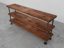 Load image into Gallery viewer, Industrial Pipe &amp; Wood Console Table