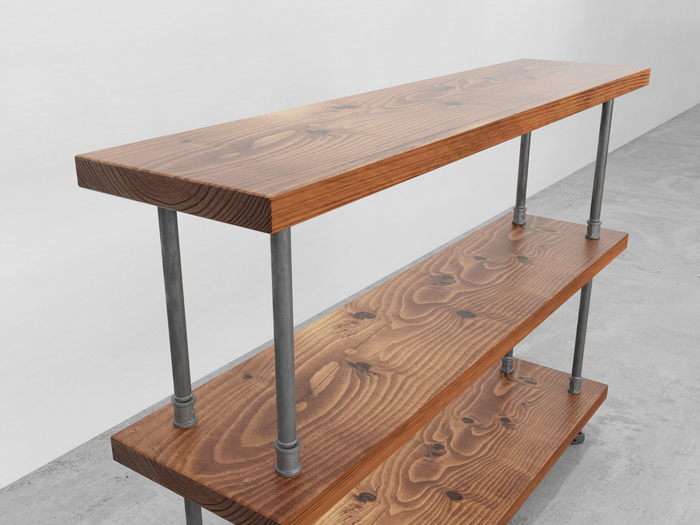 Modern Pipe and Wood Console Table