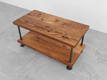 Load image into Gallery viewer, Industrial Pipe &amp; Wood Coffee Table