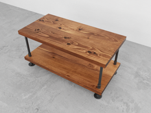 Load image into Gallery viewer, Industrial Pipe and Wood Coffee Table