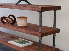 Load image into Gallery viewer, Industrial Pipe &amp; Wood Console Table
