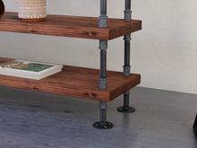 Load image into Gallery viewer, Industrial Pipe &amp; Wood Console Table