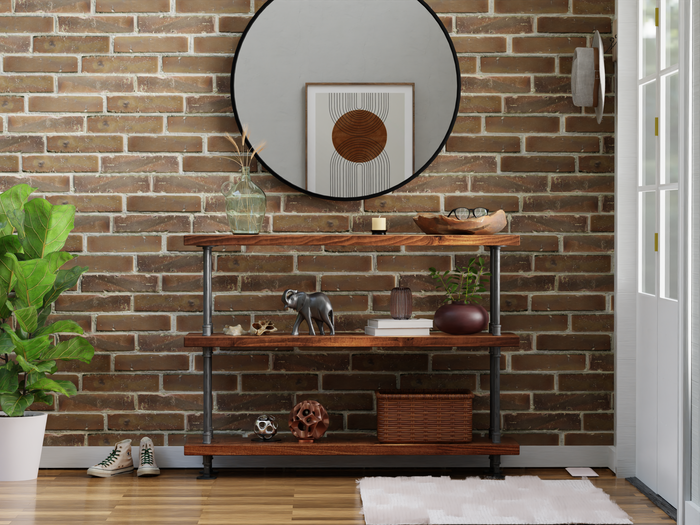 Modern Pipe & Wood Console Table