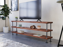 Load image into Gallery viewer, Industrial Pipe &amp; Wood Console Table