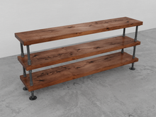 Load image into Gallery viewer, Industrial Pipe &amp; Wood Console Table