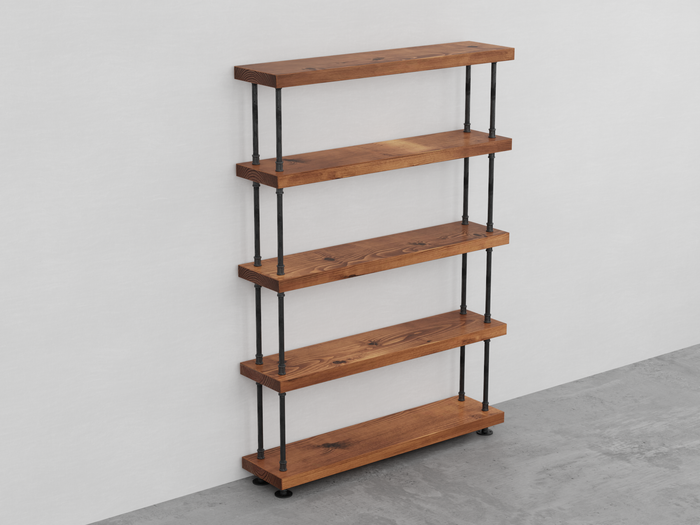 Industrial Pipe and Wood Bookcase