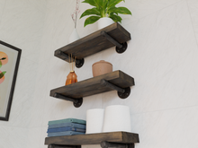 Load image into Gallery viewer, Wood Shelf with Pipe Brackets (1 shelf)