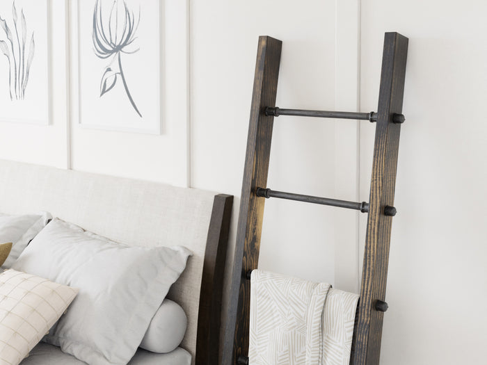 Pipe & Wood Blanket Ladder - "Wide" Edition