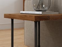 Load image into Gallery viewer, Industrial Pipe and Wood Side Table