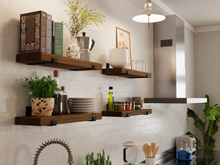 Load image into Gallery viewer, Wood Shelf with J Brackets (1 shelf)