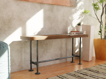 Load image into Gallery viewer, Pipe and Wood Bench