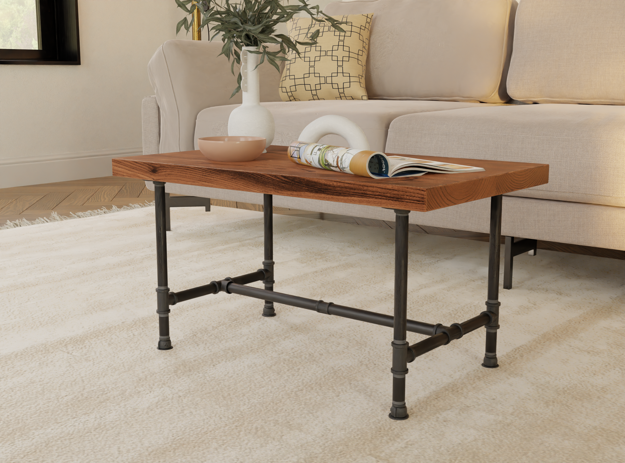 Pipe clearance coffee table