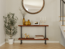 Load image into Gallery viewer, Industrial Entryway Table with Shelf