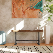 Load image into Gallery viewer, Pipe and Wood Bench