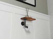 Load image into Gallery viewer, Pipe and Wood Toilet Paper Holder - Shelf Addition