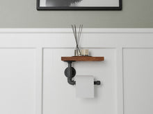 Load image into Gallery viewer, Pipe and Wood Toilet Paper Holder - Shelf Addition