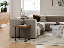 Load image into Gallery viewer, Industrial Pipe and Wood Side Table