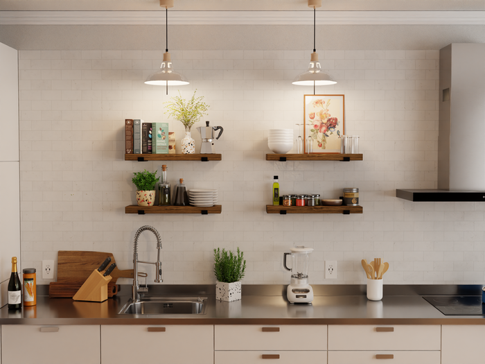 Wood Shelf with J Brackets (1 shelf)