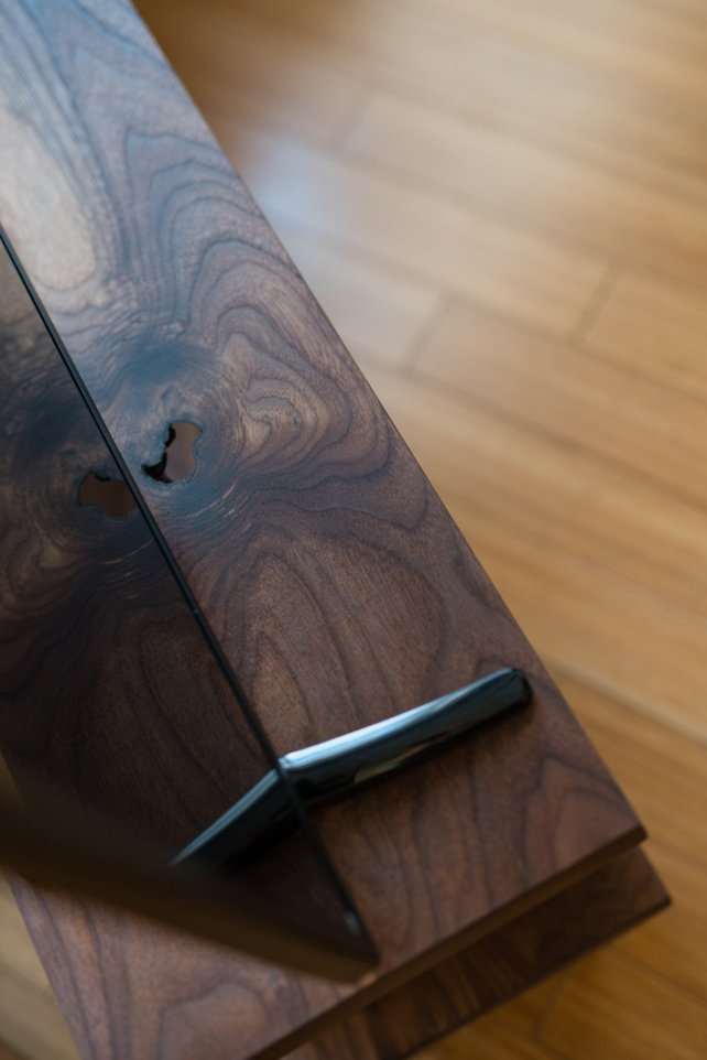 Solid Walnut Wood TV Stand - Pipe And Wood Designs 
