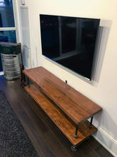 Load image into Gallery viewer, Rustic Industrial TV Stand - Pipe And Wood Designs 
