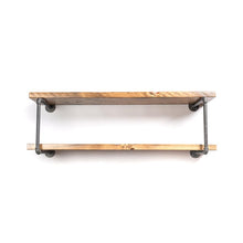 Load image into Gallery viewer, Rustic Industrial TV Stand Pipe Wall Shelf - Pipe And Wood Designs 