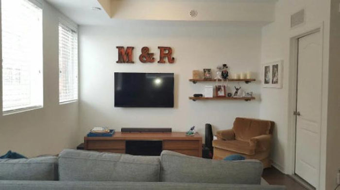 Wood Shelves with Pipe Mount  (Set of one or two) - Pipe And Wood Designs 