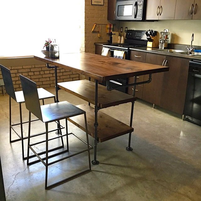 Pipe and Wood Kitchen Island - Pipe And Wood Designs 