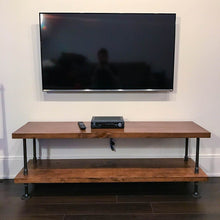 Load image into Gallery viewer, Rustic Industrial TV Stand - Pipe And Wood Designs 