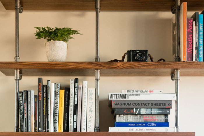 Pipe and Wood Desk with Bookcase - Pipe And Wood Designs 