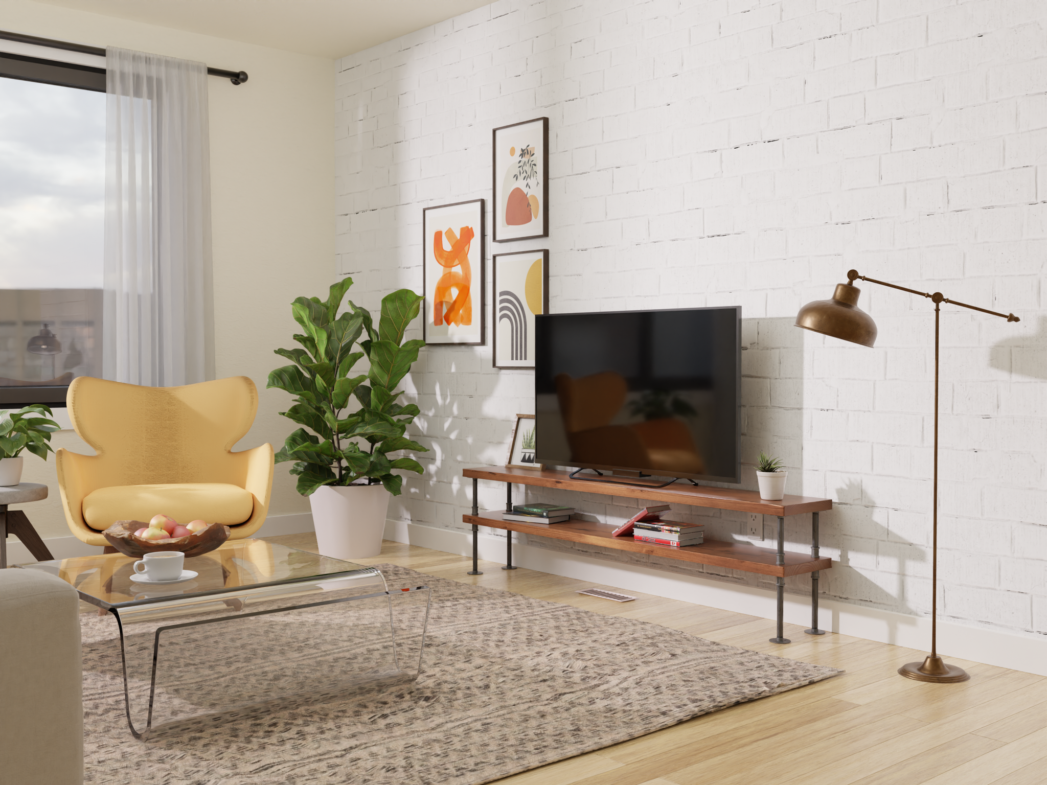 Mid century modern tv stand and coffee table discount