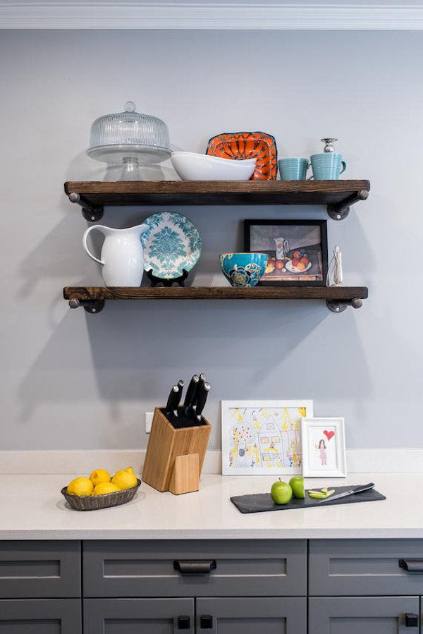 Wood Shelf with Pipe Brackets (1 shelf)