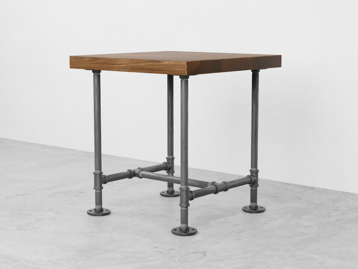 Industrial Pipe and Wood Side Table