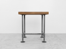 Load image into Gallery viewer, Industrial Pipe and Wood Side Table
