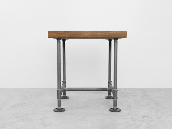 Industrial Pipe and Wood Side Table