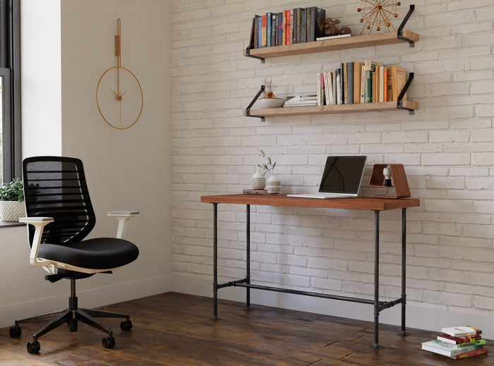 Maple Desk with Pipe Frame